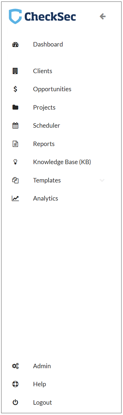 Main navigation menu